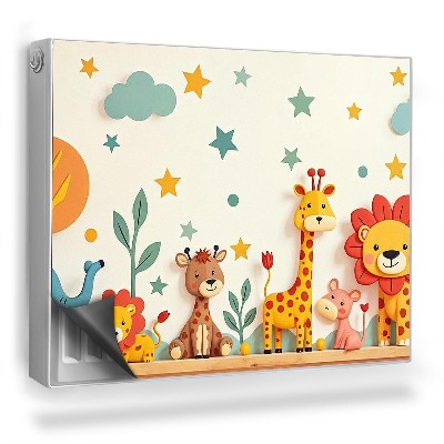 Mata magnesowa na kaloryfer Ilustracja urocze pastelowe zwierzątka