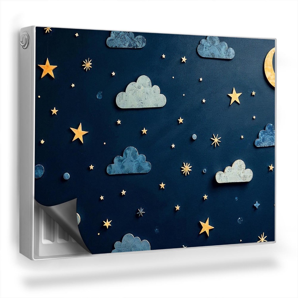 Mata magnetyczna na grzejnik Niebo nocą chmury gwiazdy i księżyce