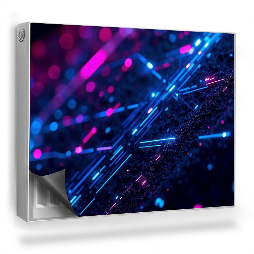 Mata magnetyczna na grzejnik Neonowe światła nowoczesna abstrakcja 3D