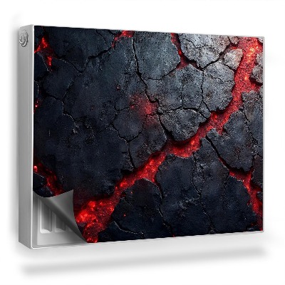 Mata magnesowa na kaloryfer Tekstura pęknięta skała i rozgrzana lawa