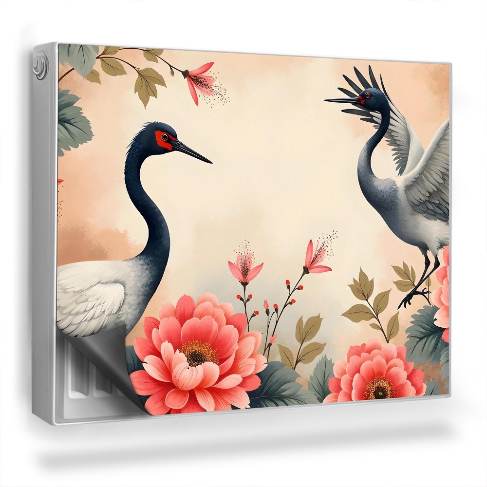 Mata magnesowa na kaloryfer Japońskie żurawie kwiaty styl boho vintage