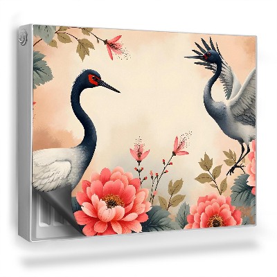 Mata magnesowa na kaloryfer Japońskie żurawie kwiaty styl boho vintage