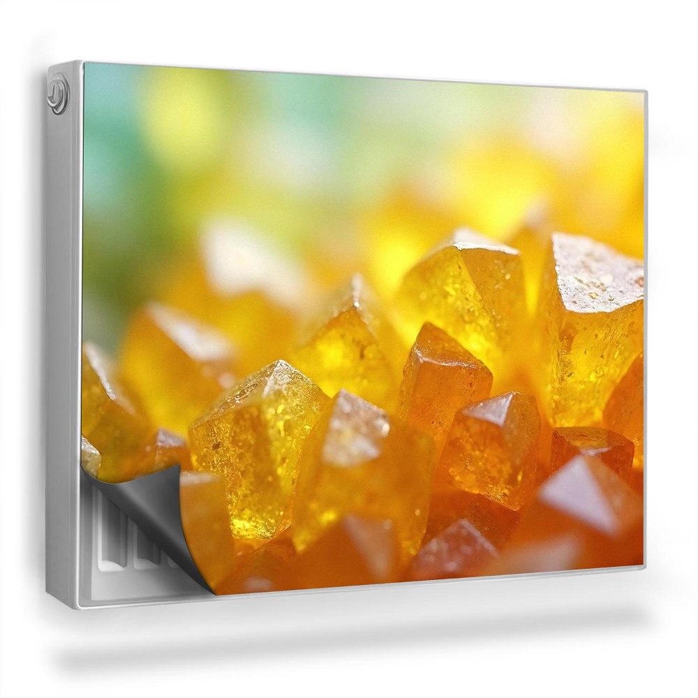 Mata magnetyczna na grzejnik Zbliżenie na kryształy kwarcu barwy ciepłe