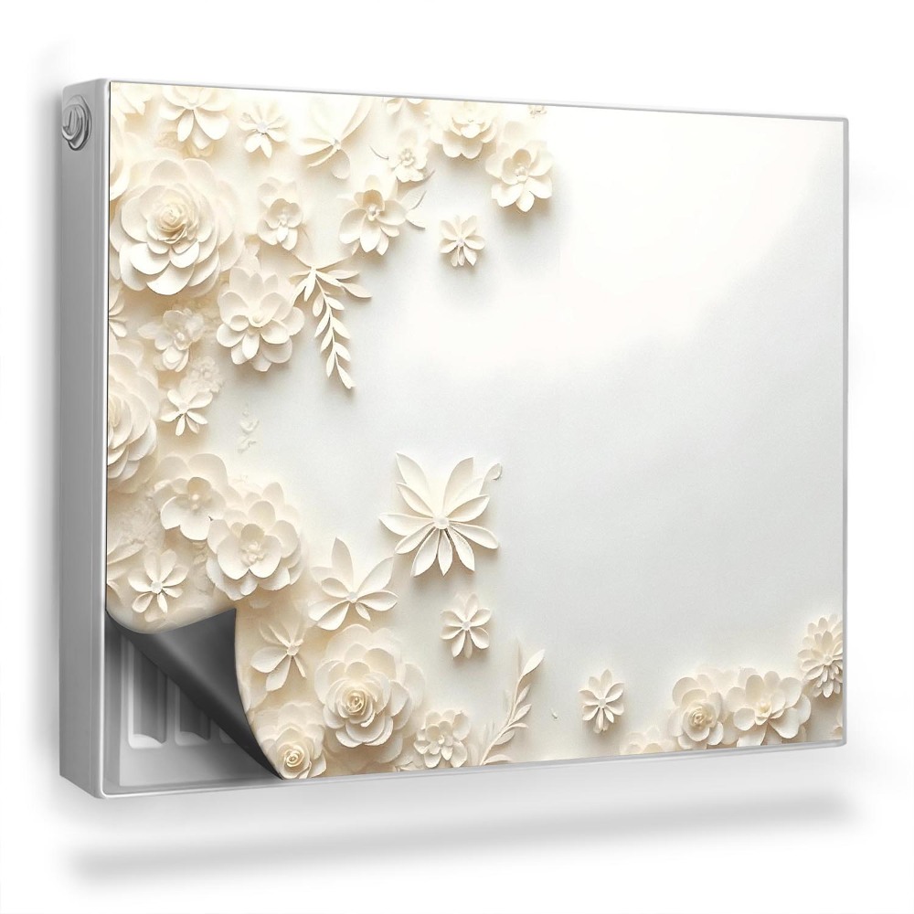 Mata magnetyczna na grzejnik Delikatne rzeźbione kwiaty jasne rośliny