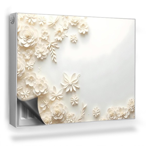 Mata magnetyczna na grzejnik Delikatne rzeźbione kwiaty jasne rośliny
