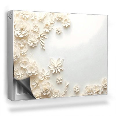 Mata magnetyczna na grzejnik Delikatne rzeźbione kwiaty jasne rośliny