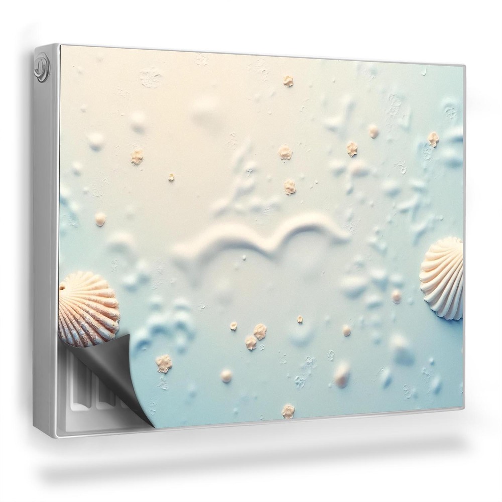 Mata magnesowa na kaloryfer Muszelki z oceanu na mokrej teksturze