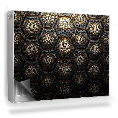 Mata magnetyczna na grzejnik Płytki heksagonalne, kontrastowa mozaika