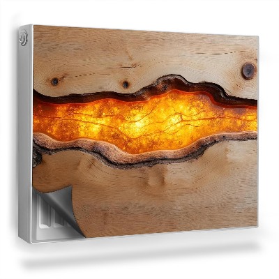 Mata magnetyczna na grzejnik Jasna deska z bursztynową żywicą