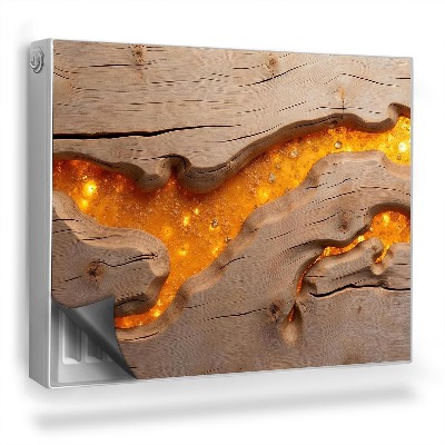 Mata magnesowa na kaloryfer Drewniana deska z bursztynową żywicą