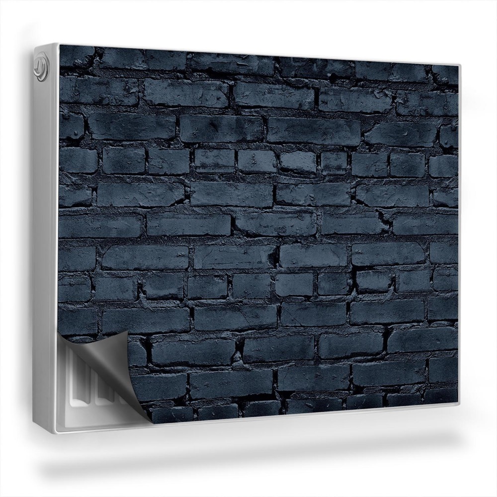 Mata magnesowa na kaloryfer Ściana z czarnych cegieł, mroczny klimat