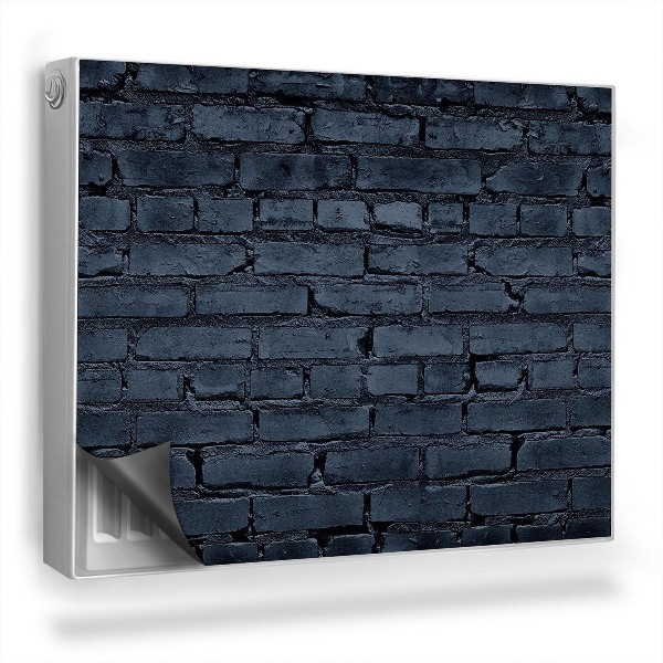 Mata magnesowa na kaloryfer Ściana z czarnych cegieł, mroczny klimat