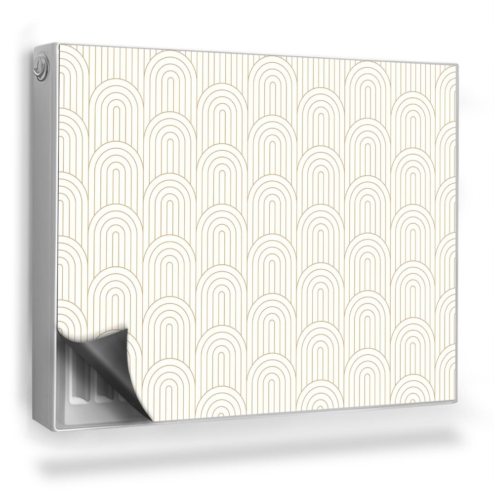 Mata magnesowa na kaloryfer Geometryczny jasny wzór w stylu Artdeco