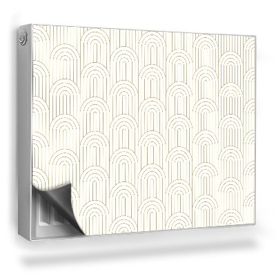 Mata magnesowa na kaloryfer Geometryczny jasny wzór w stylu Artdeco