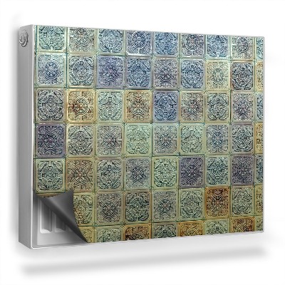 Mata magnesowa na kaloryfer Kolorowe kafelki z tłoczonymi ornamentami