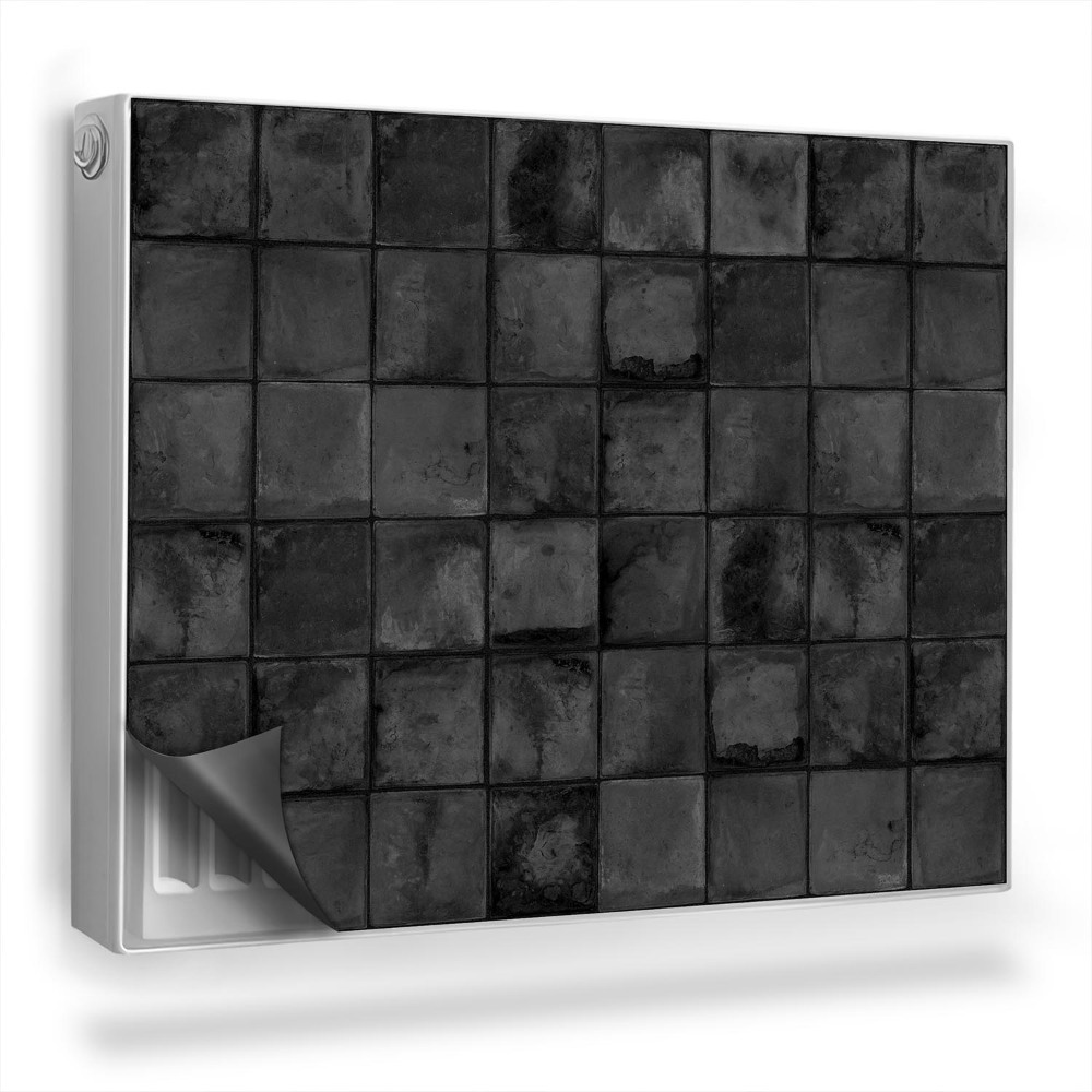 Mata magnetyczna na grzejnik Ciemne zniszczone kafelki z zaciekami