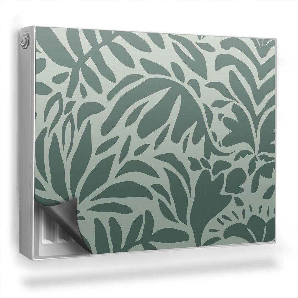 Mata magnesowa na kaloryfer Kształty liści i roślin zgaszone zielenie