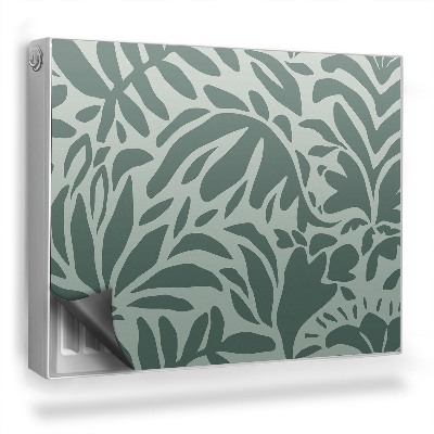 Mata magnesowa na kaloryfer Kształty liści i roślin zgaszone zielenie