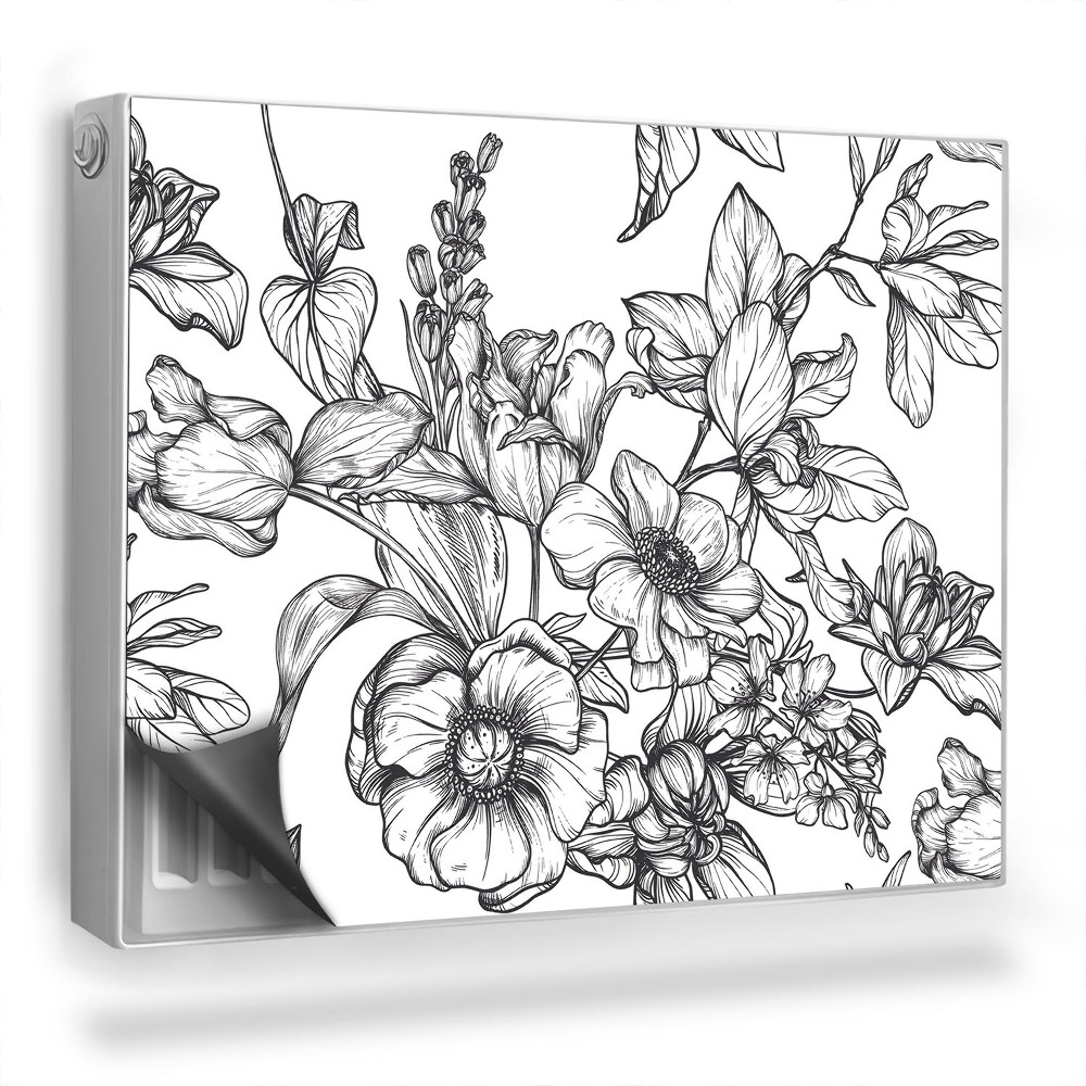 Mata magnesowa na kaloryfer Rysowane rośliny ilustracja kwiatów