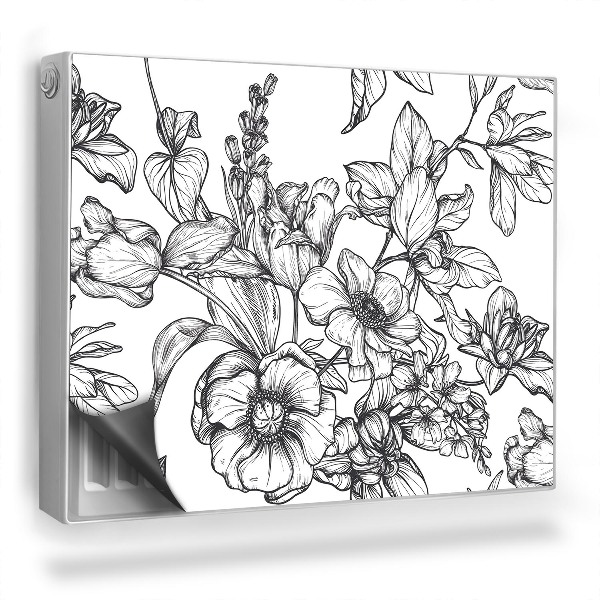 Mata magnesowa na kaloryfer Rysowane rośliny ilustracja kwiatów