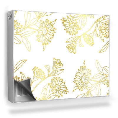 Mata magnetyczna na grzejnik Linearna ilustracja polnych kwiatów i liści