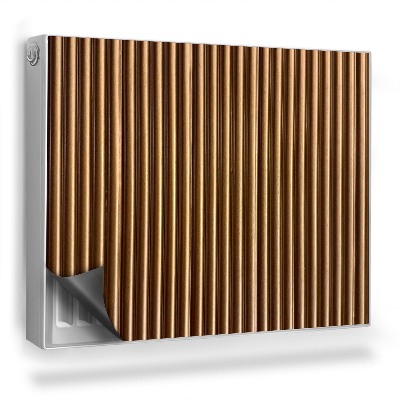 Mata magnetyczna na grzejnik Ciemne, naturalne drewniane lamele, pion