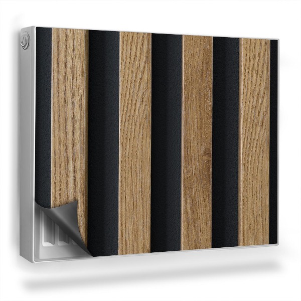 Mata magnesowa na kaloryfer Drewniane lamele modne deski ciemna ściana