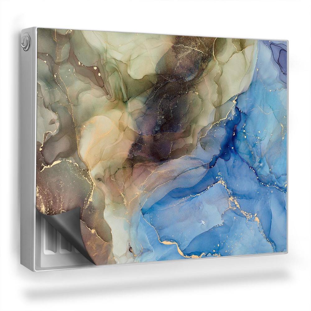 Mata magnesowa na kaloryfer Akwarelowe plamy błękitno-brązowe