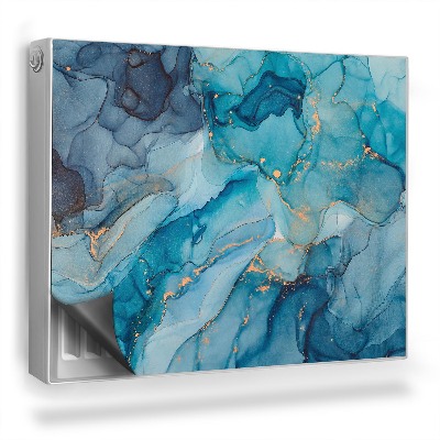 Mata magnetyczna na grzejnik Akwarelowe plamy, kolorystyka morska