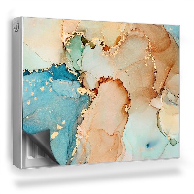 Mata magnesowa na kaloryfer Akwarelowe plamy beżowo-błękitne