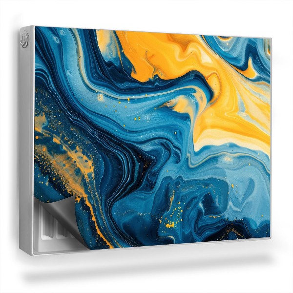 Mata magnetyczna na grzejnik Zmieszane farby, żółcie, granaty, błękitu