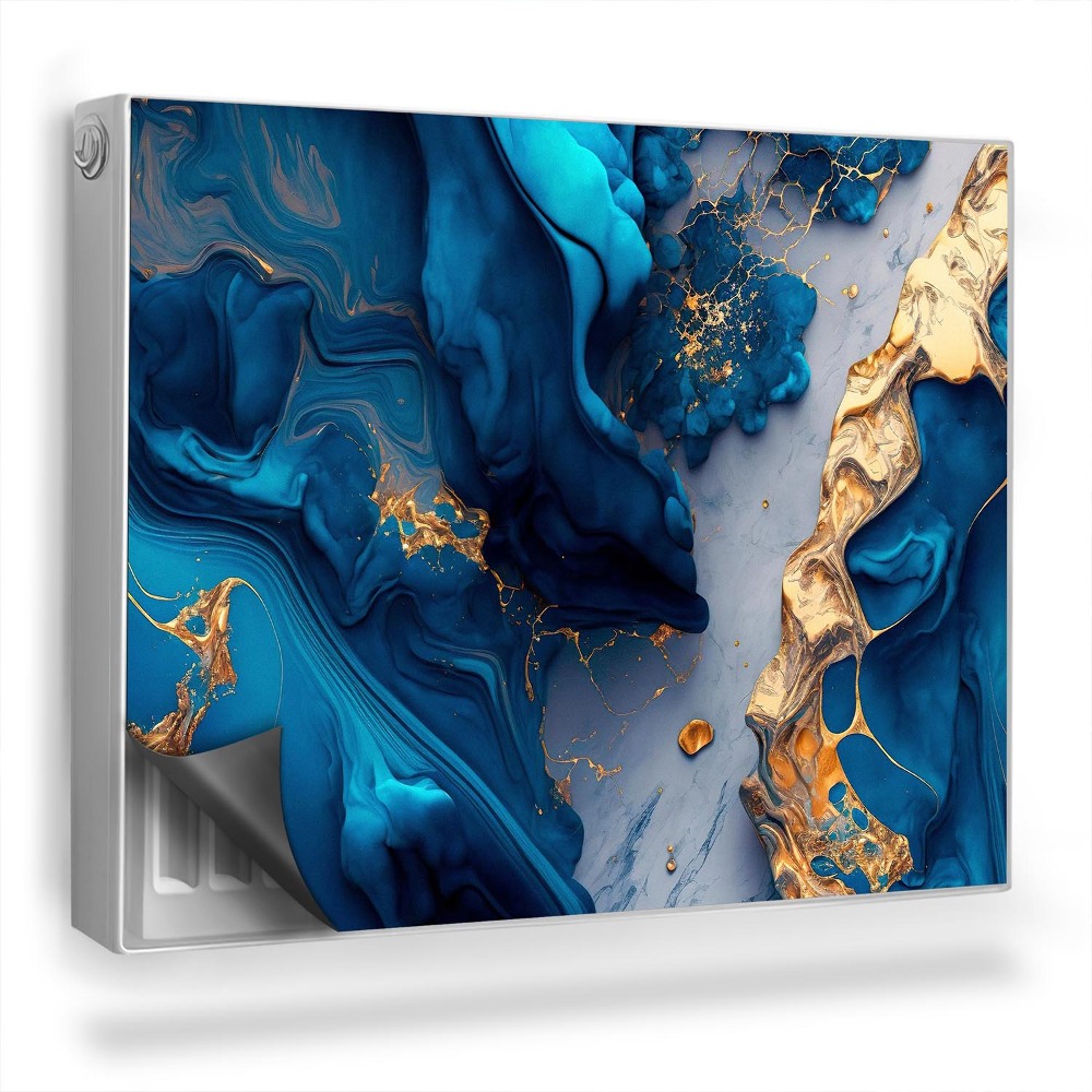 Mata magnesowa na kaloryfer Zmieszane farby, barwy niebiesko białe