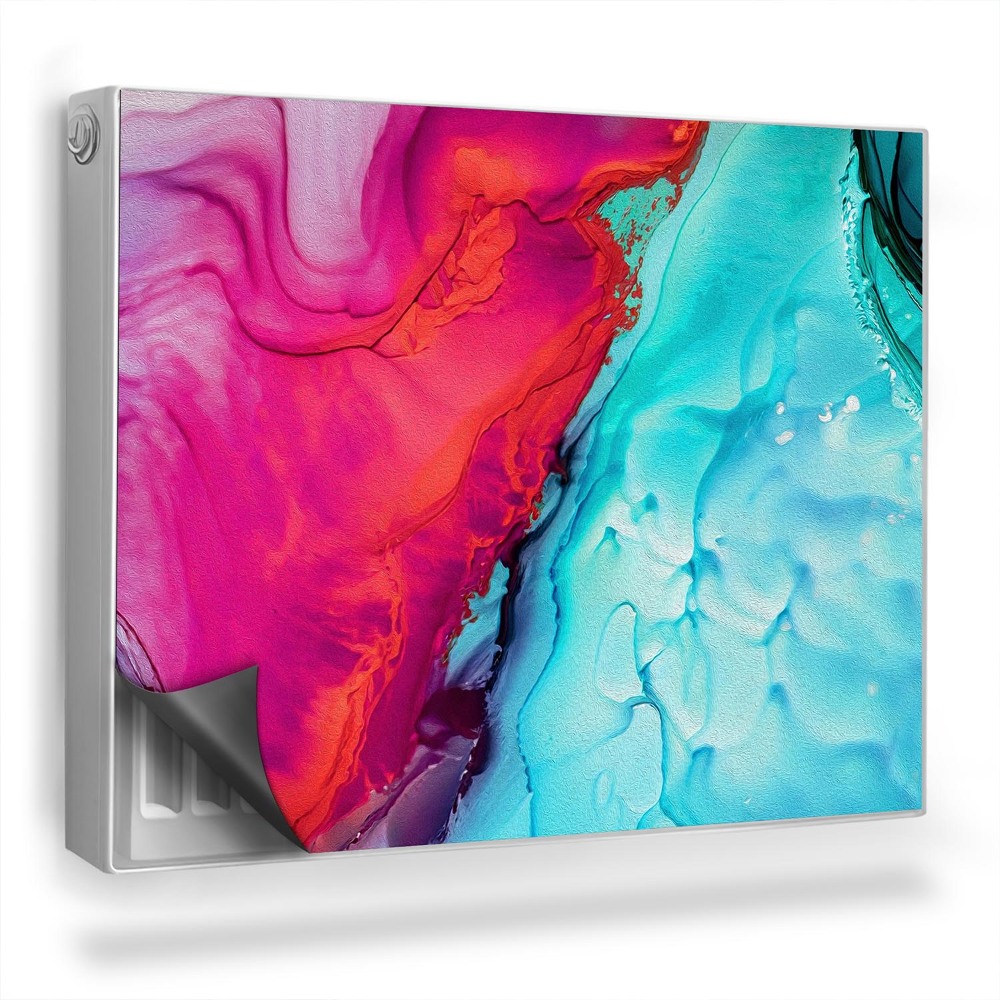 Mata magnesowa na kaloryfer Mieszające się farby, róż, seledyn, fiolet