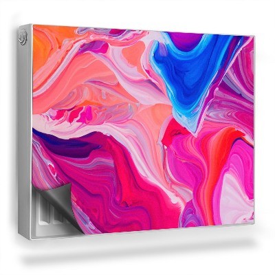 Mata magnetyczna na grzejnik Mieszające się farby, róż fiolet pomarańcz
