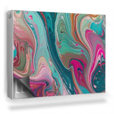 Mata magnesowa na kaloryfer Mieszające się farby, seledyn, róż, turkus