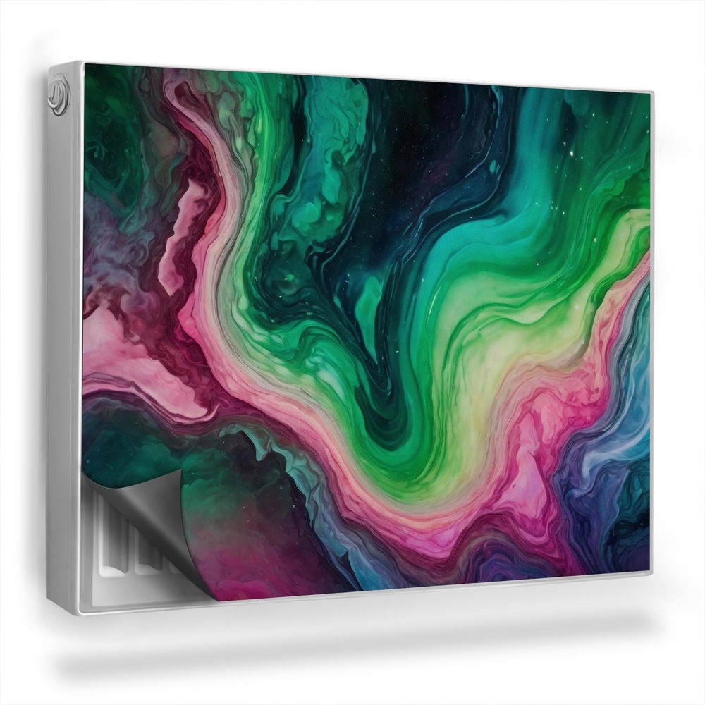 Mata magnetyczna na grzejnik Zmieszane farby, zieleń róż błękit kontrast