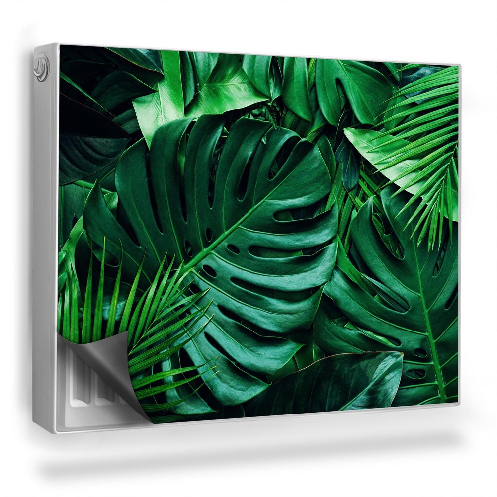 Mata magnesowa na kaloryfer Liście z dżungli zbliżenie mroczny klimat