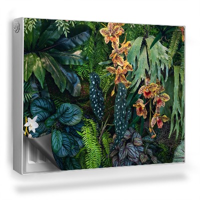 Mata magnesowa na kaloryfer Różne rośliny z dżungli, paprocie, kwiaty