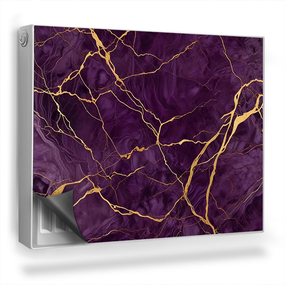 Mata magnetyczna na grzejnik Fioletowy marmur poprzecinany żyłkami