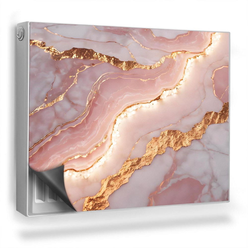 Mata magnesowa na kaloryfer Jasny kamień pastelowy zdobiony marmur