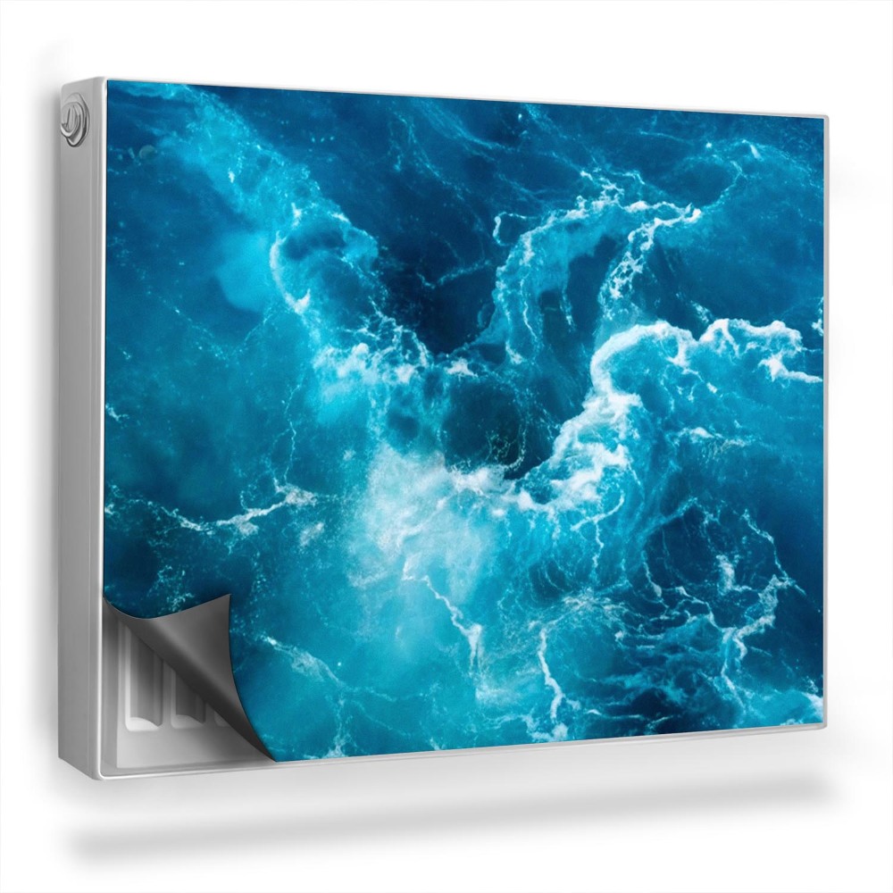 Mata magnetyczna na grzejnik Spieniona fala ocean seledyn granat