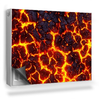 Mata magnesowa na kaloryfer Rozgrzana lawa i pęknięta skała magmowa