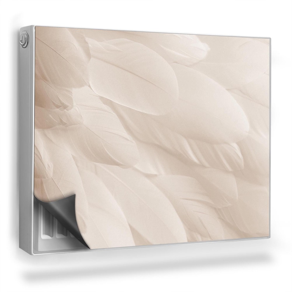 Mata magnesowa na kaloryfer Kremowe pióra ptasie skrzydło styl boho