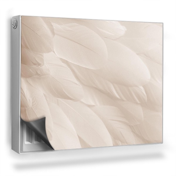 Mata magnesowa na kaloryfer Kremowe pióra ptasie skrzydło styl boho