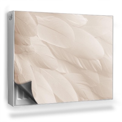 Mata magnesowa na kaloryfer Kremowe pióra ptasie skrzydło styl boho