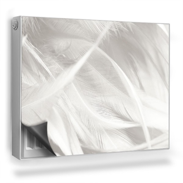 Mata magnetyczna na grzejnik Jasne delikatne piórka styl boho