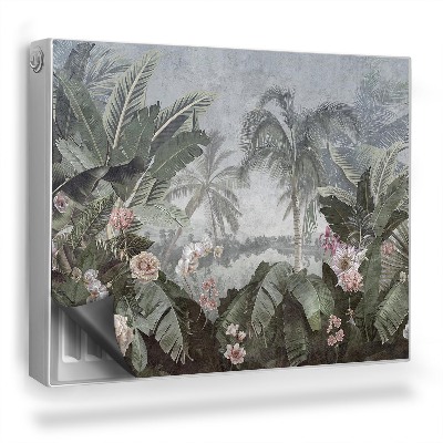 Mata magnesowa na kaloryfer Palmy, kwiaty i rośliny z dżungli, wyblakłe