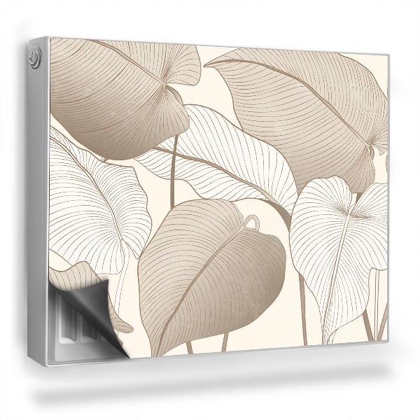 Mata magnesowa na kaloryfer Beżowe linearne liście ilustracja roślin