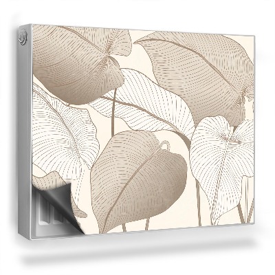 Mata magnesowa na kaloryfer Beżowe linearne liście ilustracja roślin