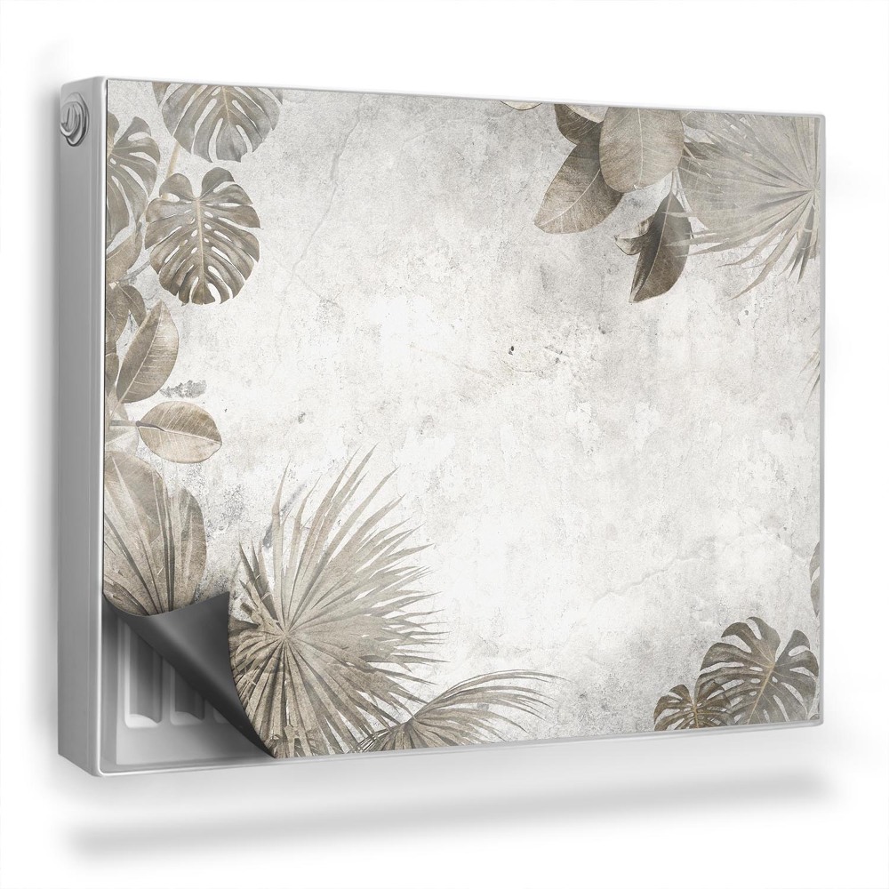 Mata magnetyczna na grzejnik Tropikalne liście na betonie tekstura boho